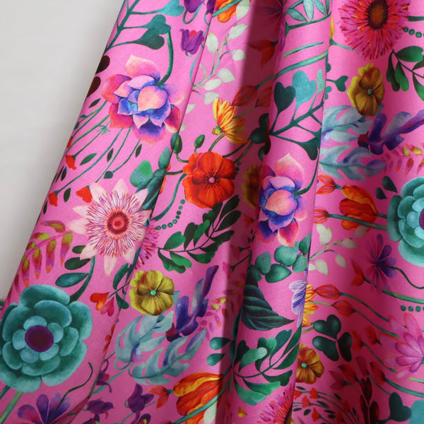 Artlux ~ 'Marianna - Pink' Luxury Cotton Lawn ~ Made in Italy